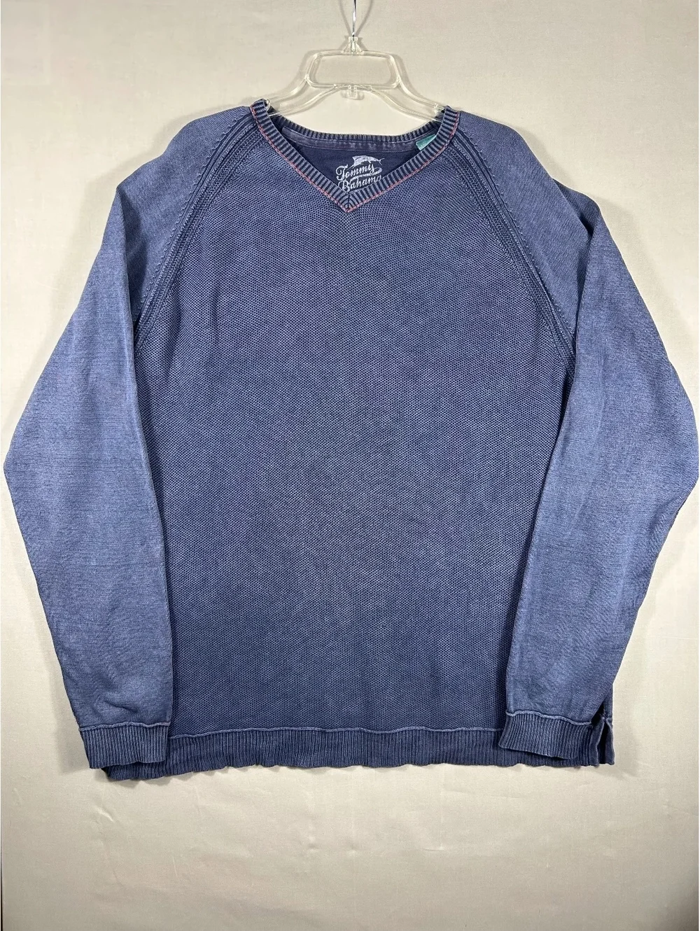 Tommy Bahama Sweater Mens XXL Distressed Navy Blue Lightweight Coastal Luxury